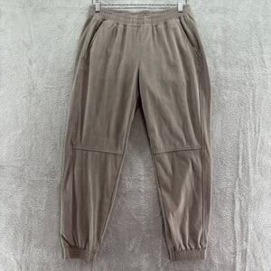 Zara Pants Womens M Taupe Gray Microfiber Stretch Mid Rise Pullon Jogger Pockets